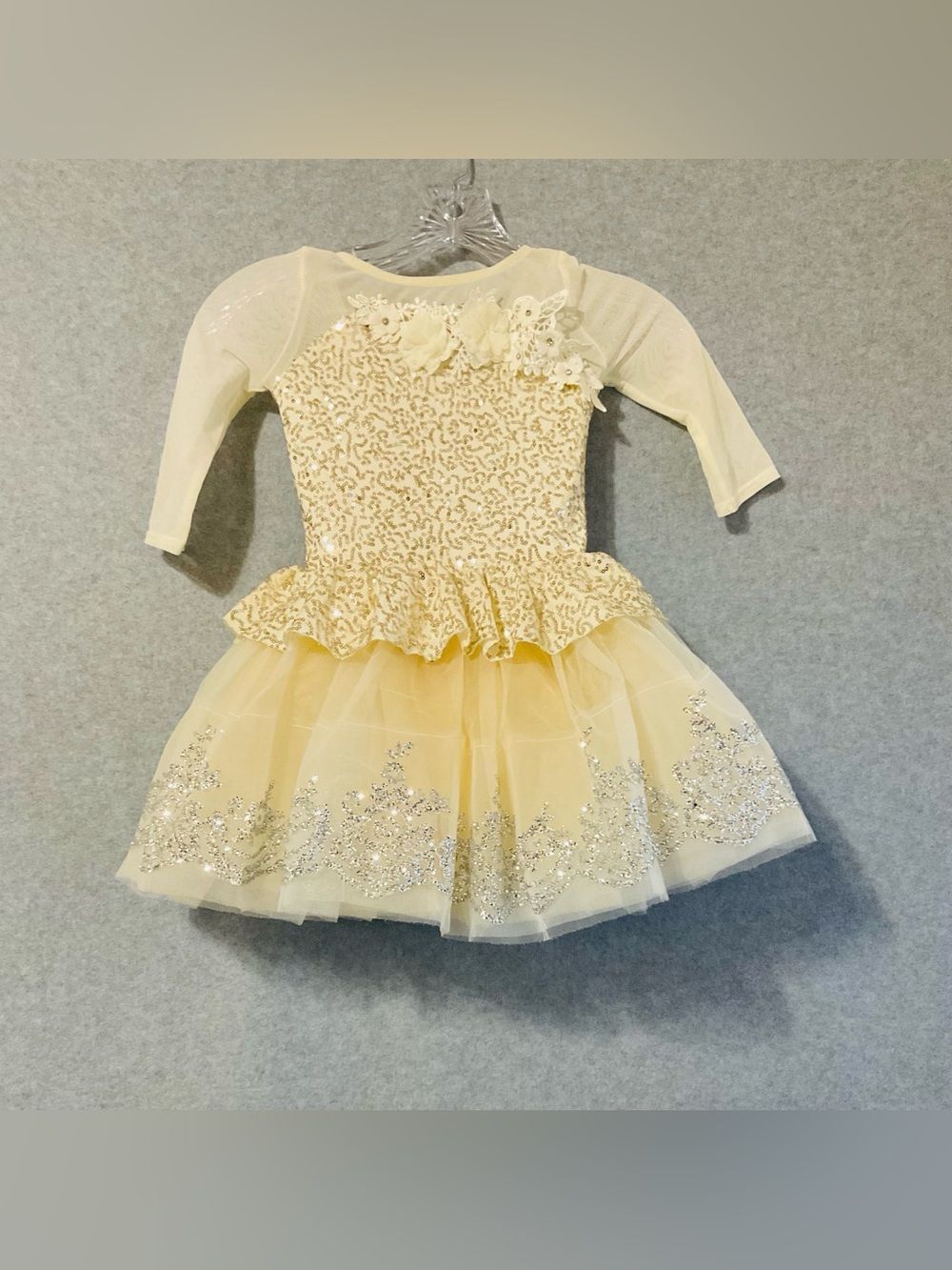 Weissman Cream Sparkle Tulle Dance Costume Dress SZ S